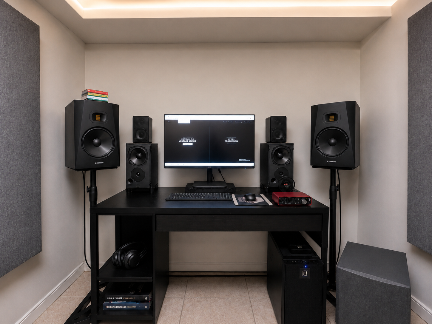 Active studio monitoring setup